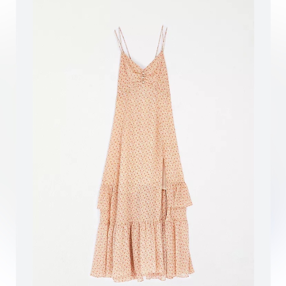 UO Sparklers Floral Chiffon Midi Dress - medium